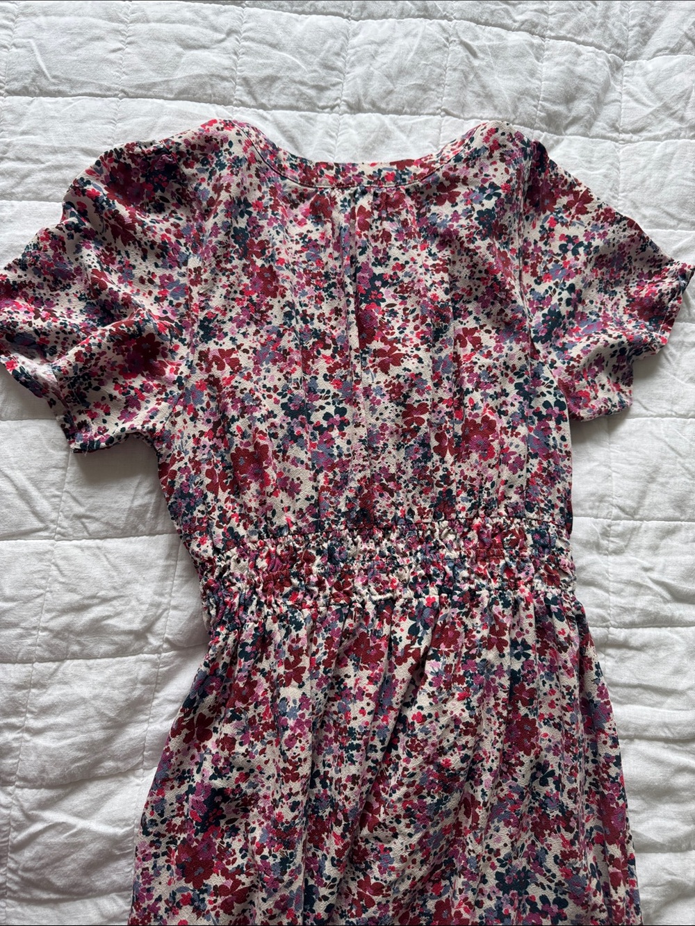 Floral V-Neck Midi Dress in Pink - Picture 7 of 8